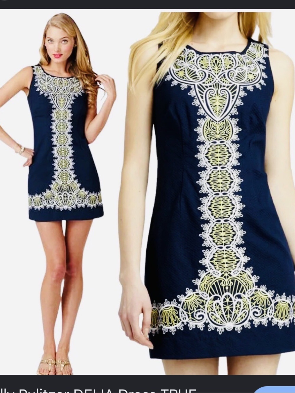 Lilly Pulitzer delia catch a ray embroidered shift dress womens 4